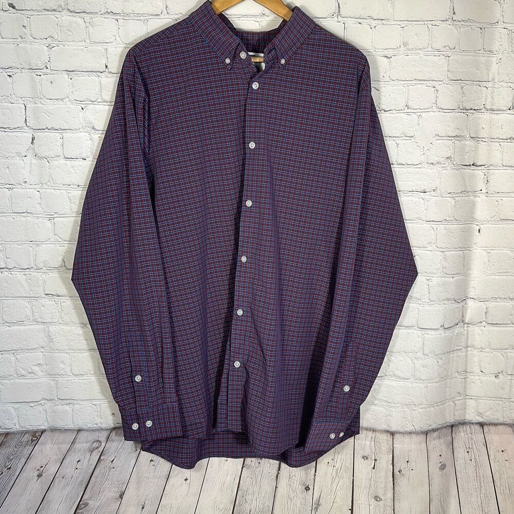 Mizzen + Main Leeward Collection Gingham‎ Performance Shirt size XXL Trim Fit